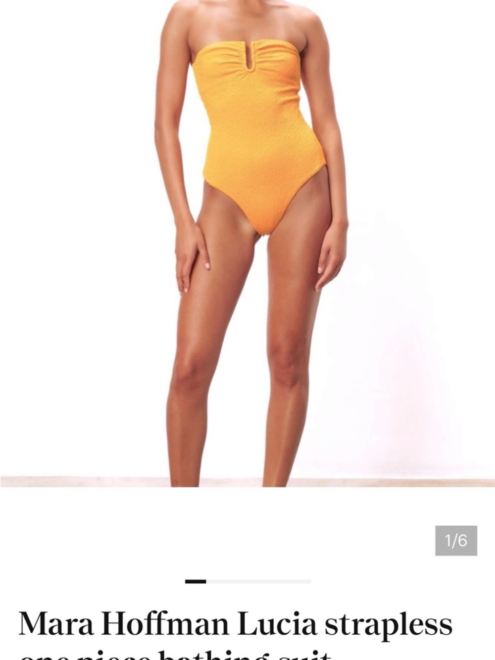 Mara Hoffman One-Piece Swimsuit with removable straps in saturated yellow/orange